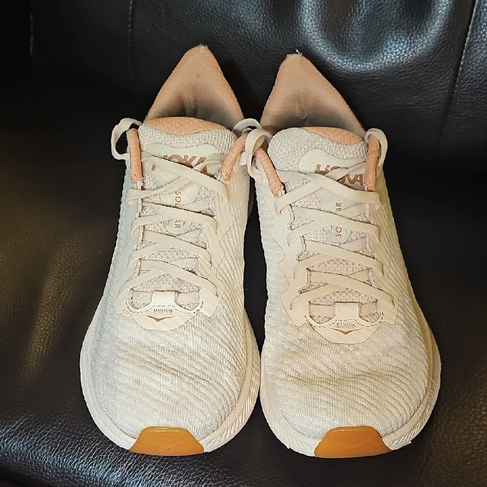 Hoka Women's SOLIMAR VANILLA / SANDSTONE Pink And Cream - Picture 5 of 14